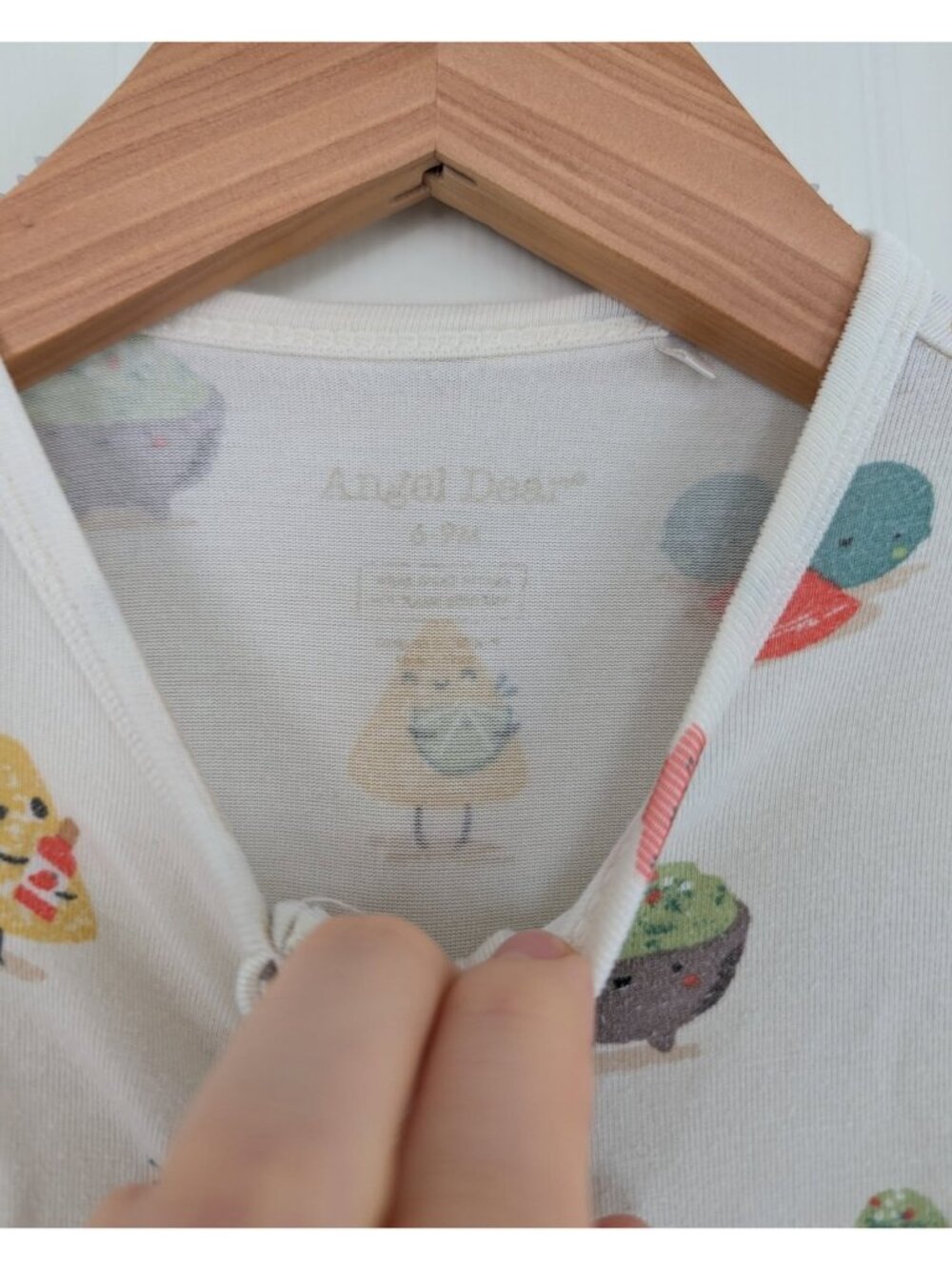 Angel Dear Bamboo Guacamole & Chips Avocado Footed Sleeper 6-9m - Picture 4 of 4